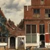  LaquePrint op hout – Het straatje – Johannes Vermeer – 19,5 x 26 cm – bestelnummer: LP019