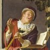  LaquePrint op hout – Zingende_fluitspeler – Gerard van Honthorst – 19,5 x 26 cm – bestelnummer: LP043
