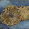  LaquePrint op hout – twee afgesneden zonnebloemen – Vincent van Gogh – 26 x 19,5 cm – bestelnummer: LP159